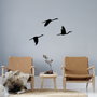 Wallity Migrant Birds - 291 Escultura de pared metálica Negra
